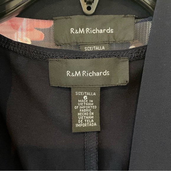 R & M Richards Womens Floral Jacket Dress With Removable Necklace - Picture 5 of 14